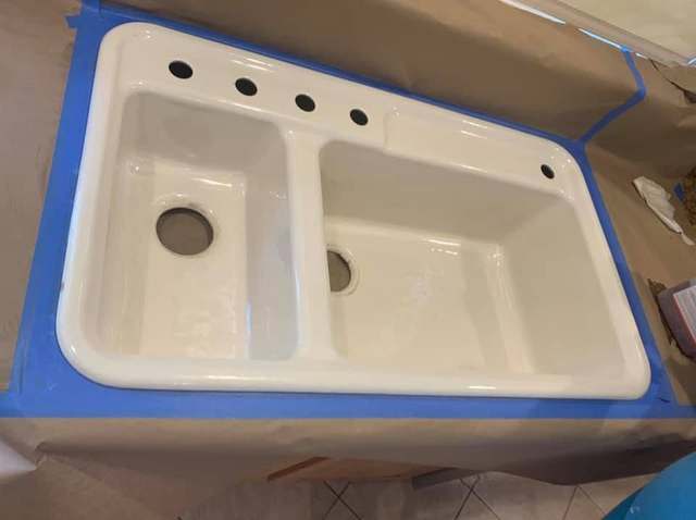 Farmhouse Sink Refinishing before